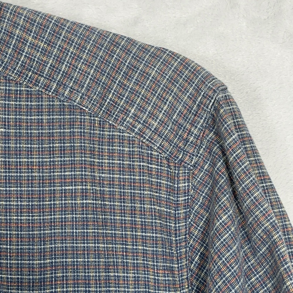 Patagonia Mens Button Shirt Back Step Short Sleeve M Cotton Hemp Blue Plaid - Picture 3 of 11